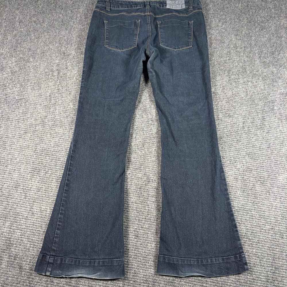 Vanilla Star Jeans Flare Womens L Blue Good Low Rise Y2K Dark Wash Bell Bottoms